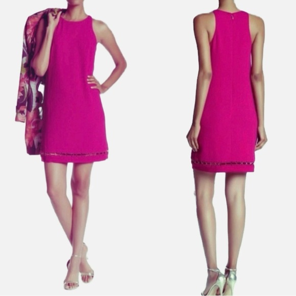 Trina Turk Fuchsia Sleeveless Party Cocktail Dress Open Gold Hem Small BNCM1 - Picture 1 of 12
